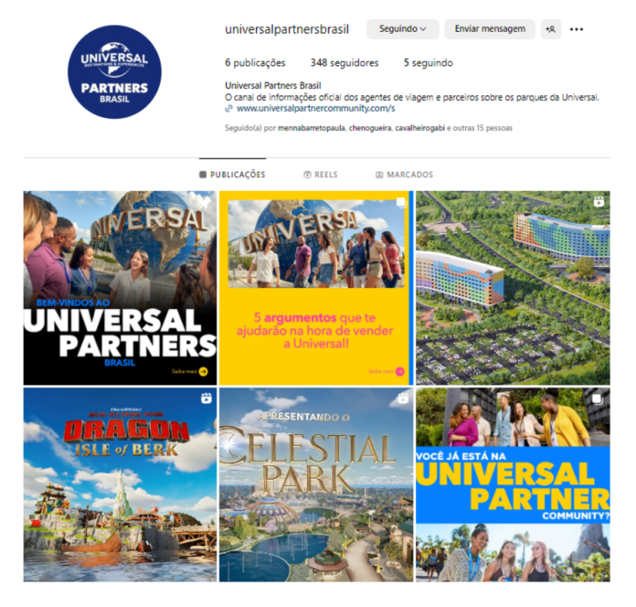 Perfil Universal Instagram